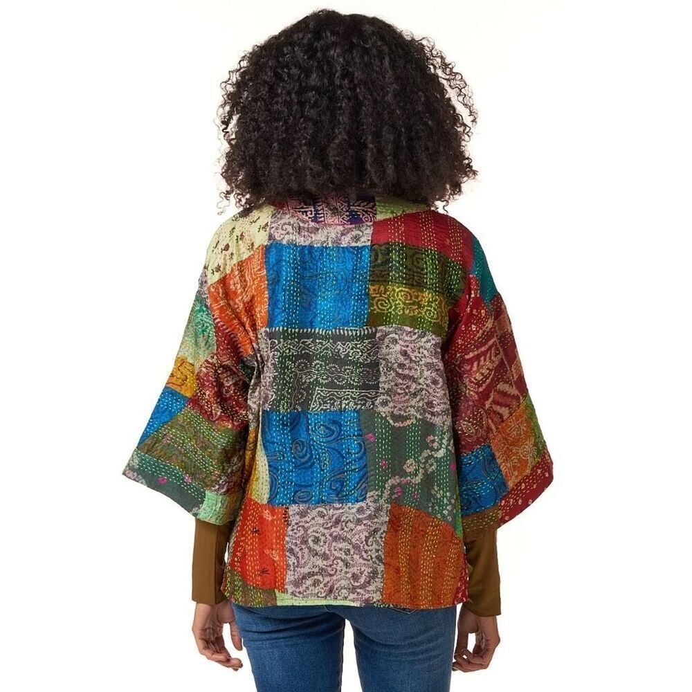 Aratta Multicolor Patchwork Kimono Jacket - Picture 4 of 12
